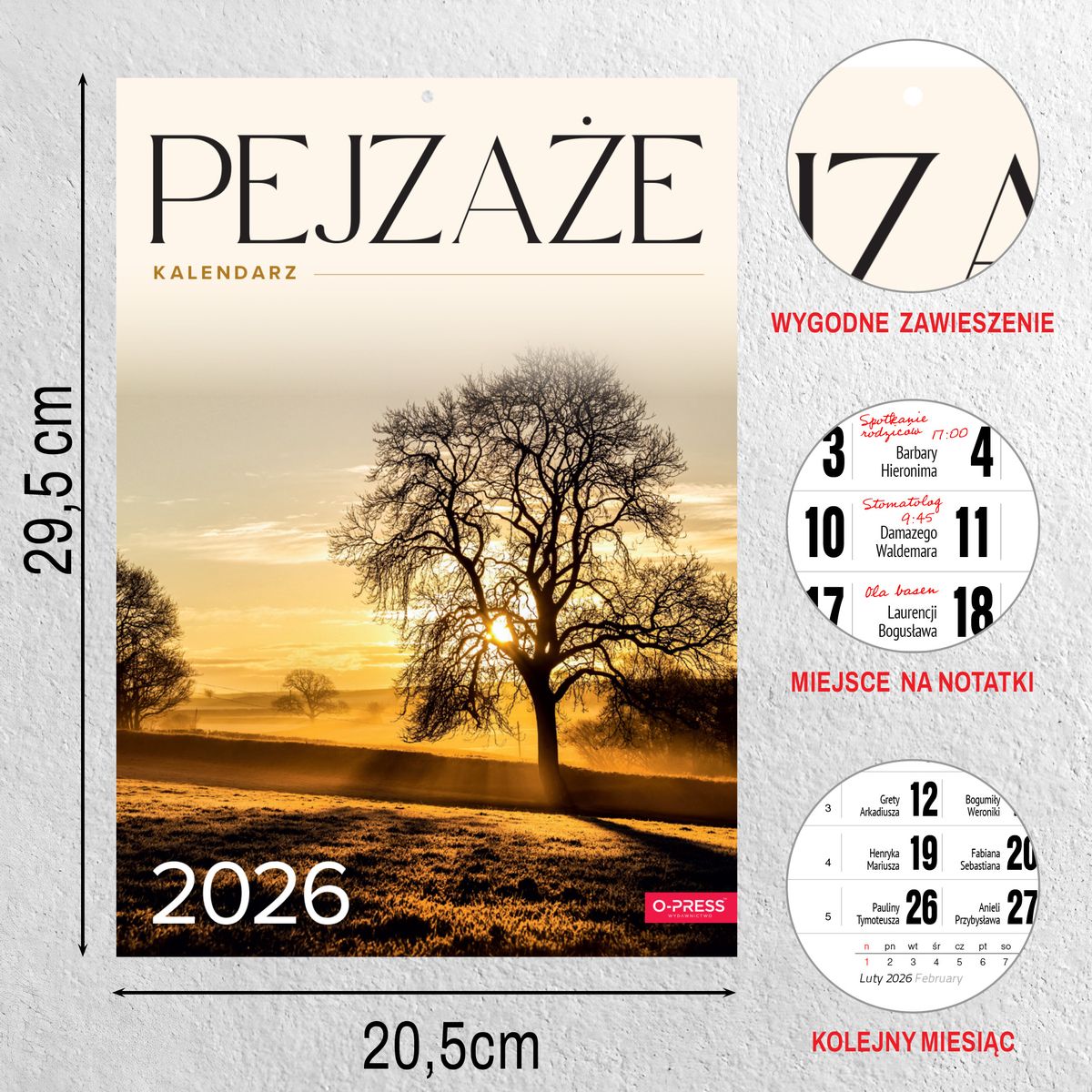 Kalendarz ścienny (401000) k:2915-377 A4 PEJZAŻE A4 Press (5904830713459)
