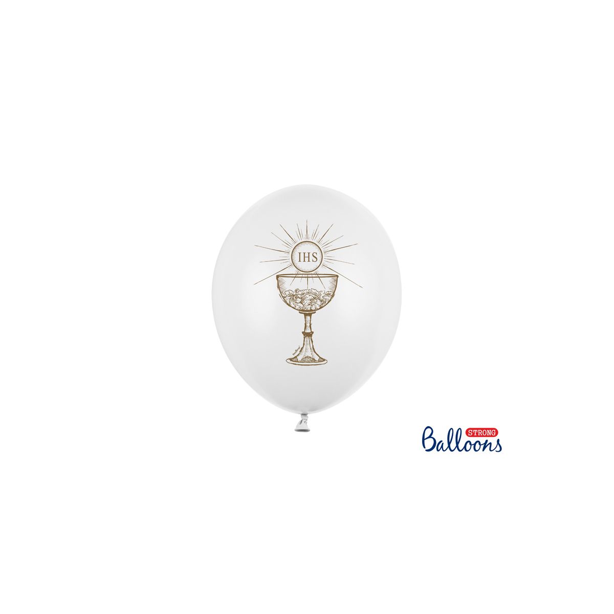 Balon gumowy Partydeco Strong Ihs komunia 50 szt. biały 300mm (SB14P-111-008)