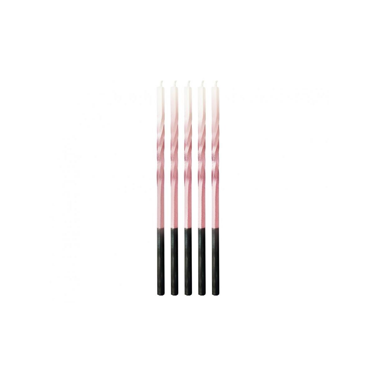 Świeczka urodzinowa Świderki Ombre, różowy/biały, 5x5x150mm, 5 szt. Godan (7C-SSOR)