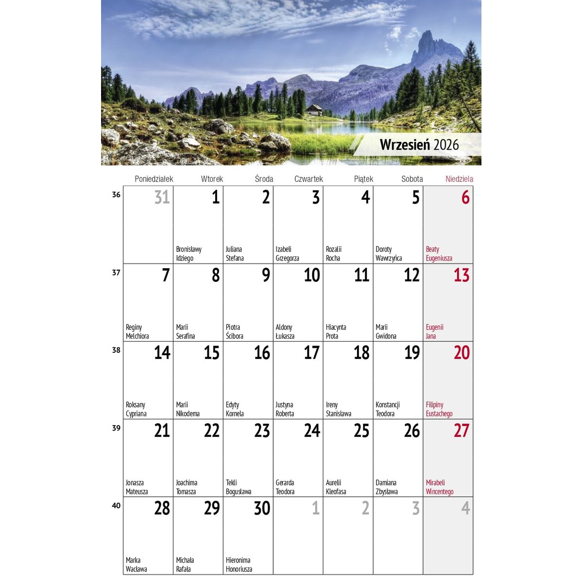 Kalendarz biurkowy miesięczny Pejzaże 240mm x 150mm Press (5904830713602)