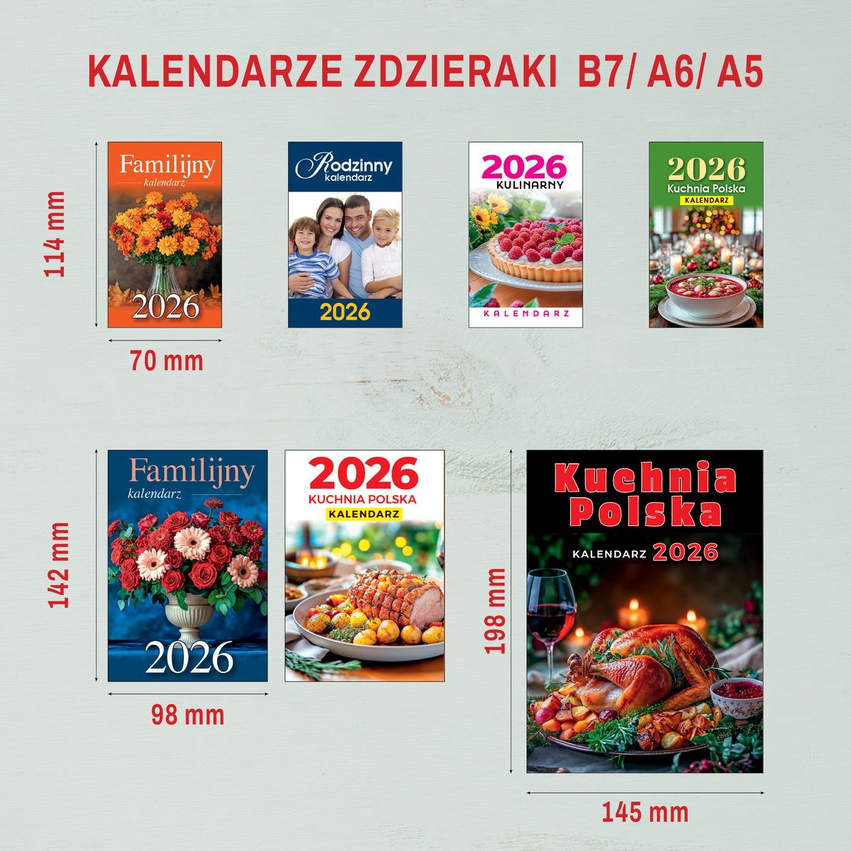 Kalendarz ścienny ZDZIERAK FAMILIJNY A6 Press