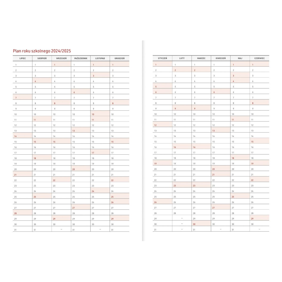 Kalendarz nauczyciela książkowy (terminarz) A5TN078B- Wydawnictwo Wokół Nas 2024/2025 A5 PCV bezbarwny A5 (MOTYLE)