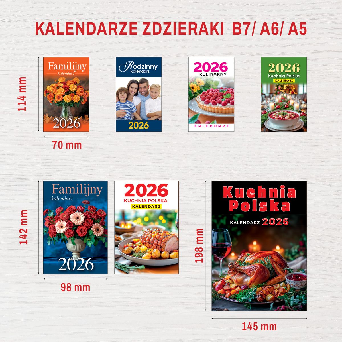 Kalendarz ścienny ZDZIERAK FAMILIJNY B7 Press