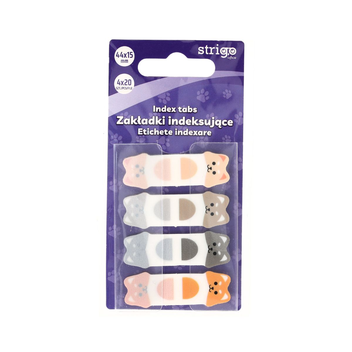 Zakładka indeksująca Strigo pieski 44x15mm x4bl 5905658810269 80k [mm:] 44x15 (SSN023)