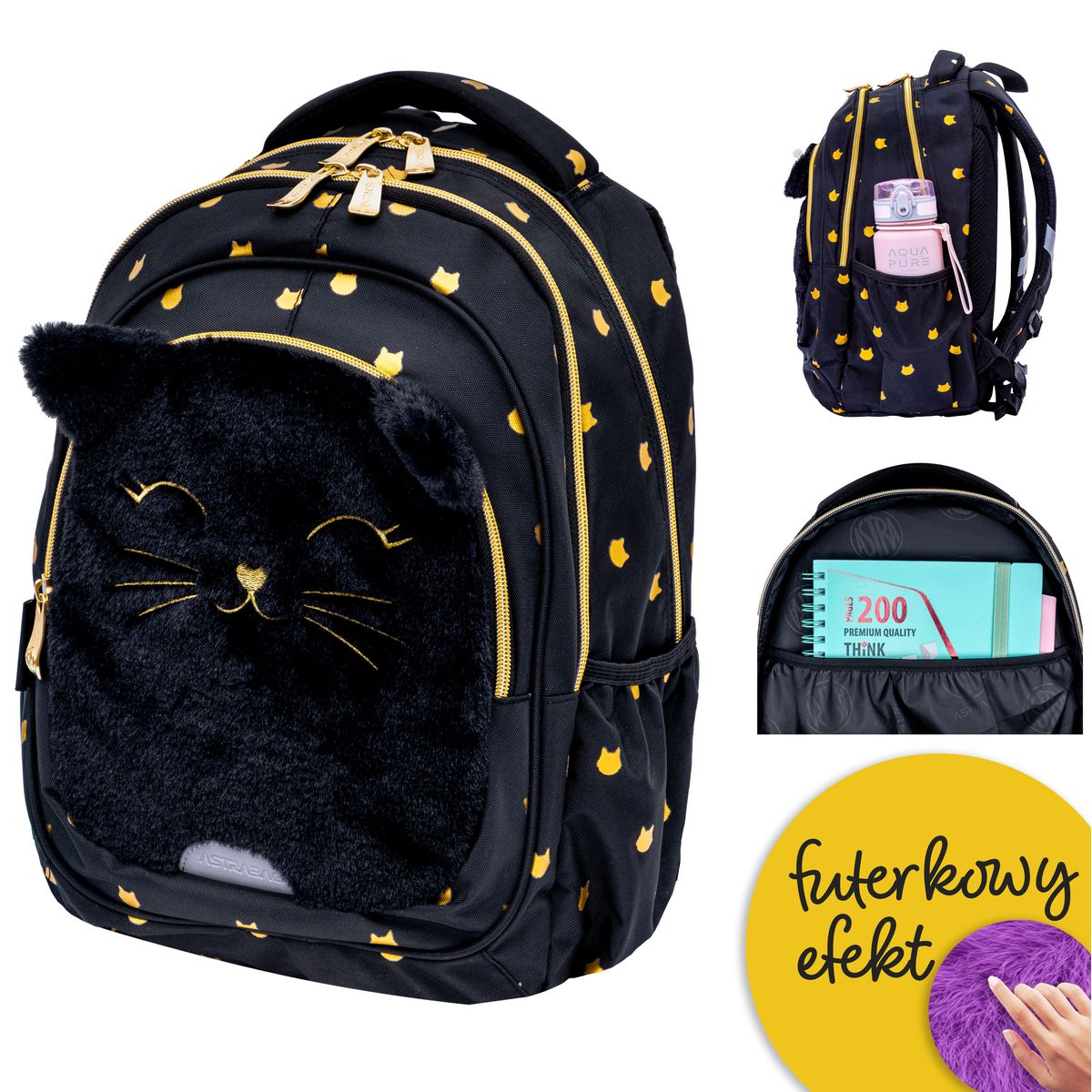 Plecak Astrabag Fluffy Kitty Black Astra (502025021)