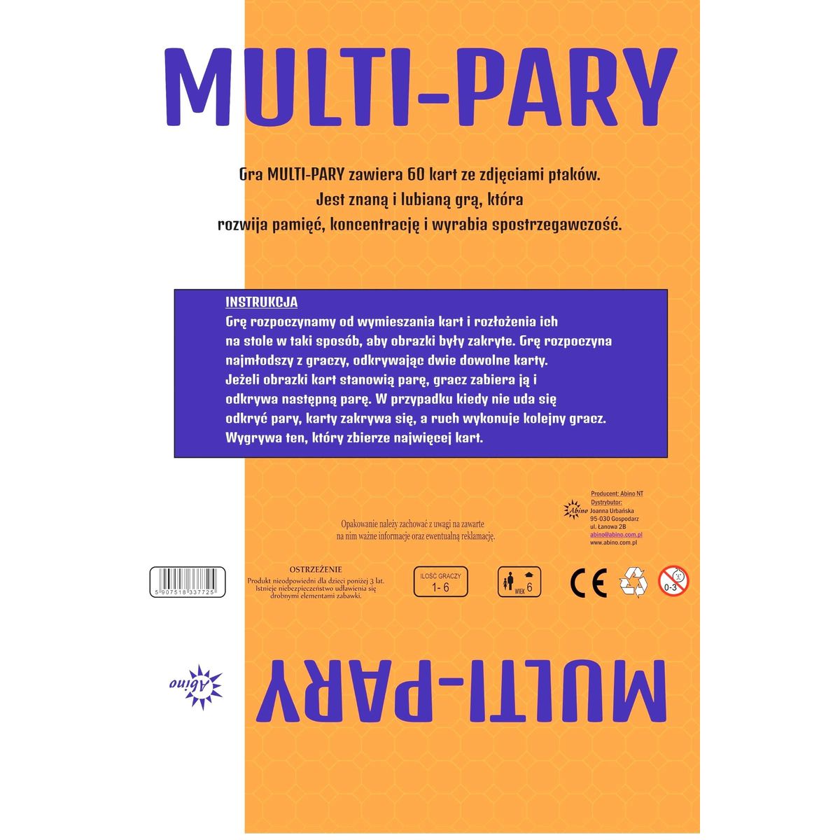 Gra edukacyjna Abino multi-party ptaki