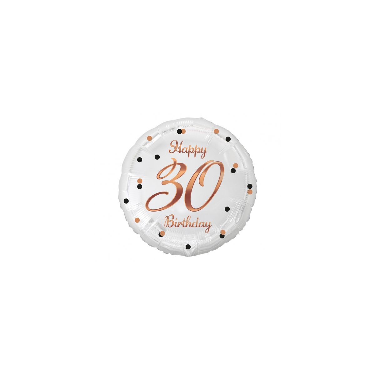 Balon foliowy Godan 30 Birthday, biały, nadruk różowo-złoty 18cal (FG-O30B)