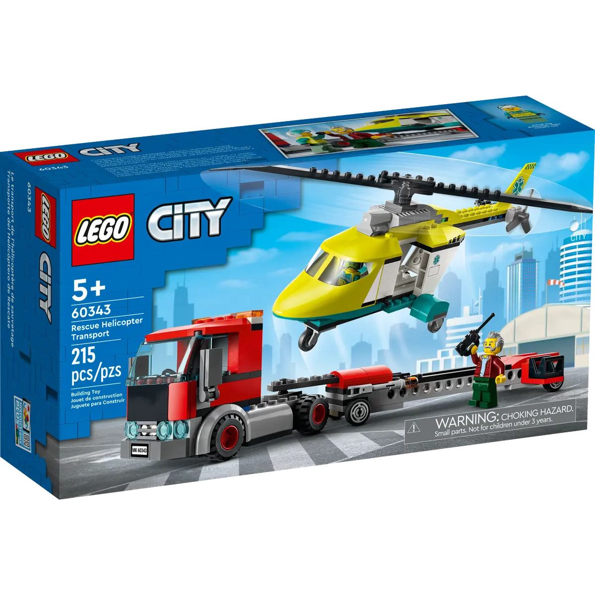 Klocki konstrukcyjne Lego City laweta helikoptera ratunkowego (60343)