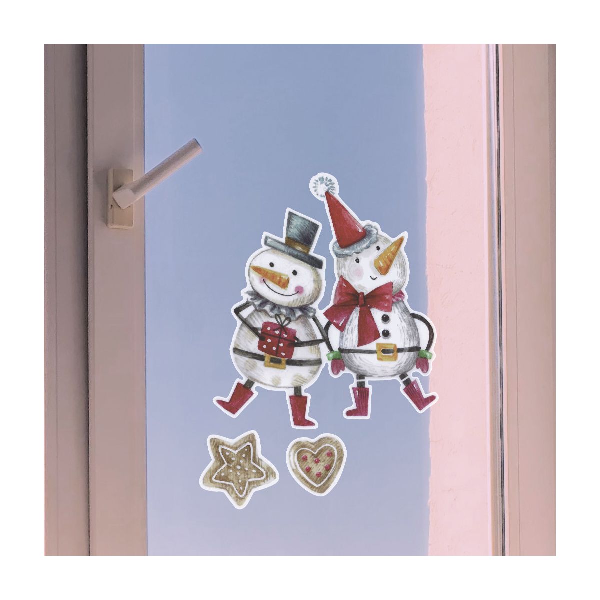 Ozdoba świąteczna Craft-Fun Series dekoracje elektrostatyczne XMAS bałwanki Titanum (DIY-XM(600))