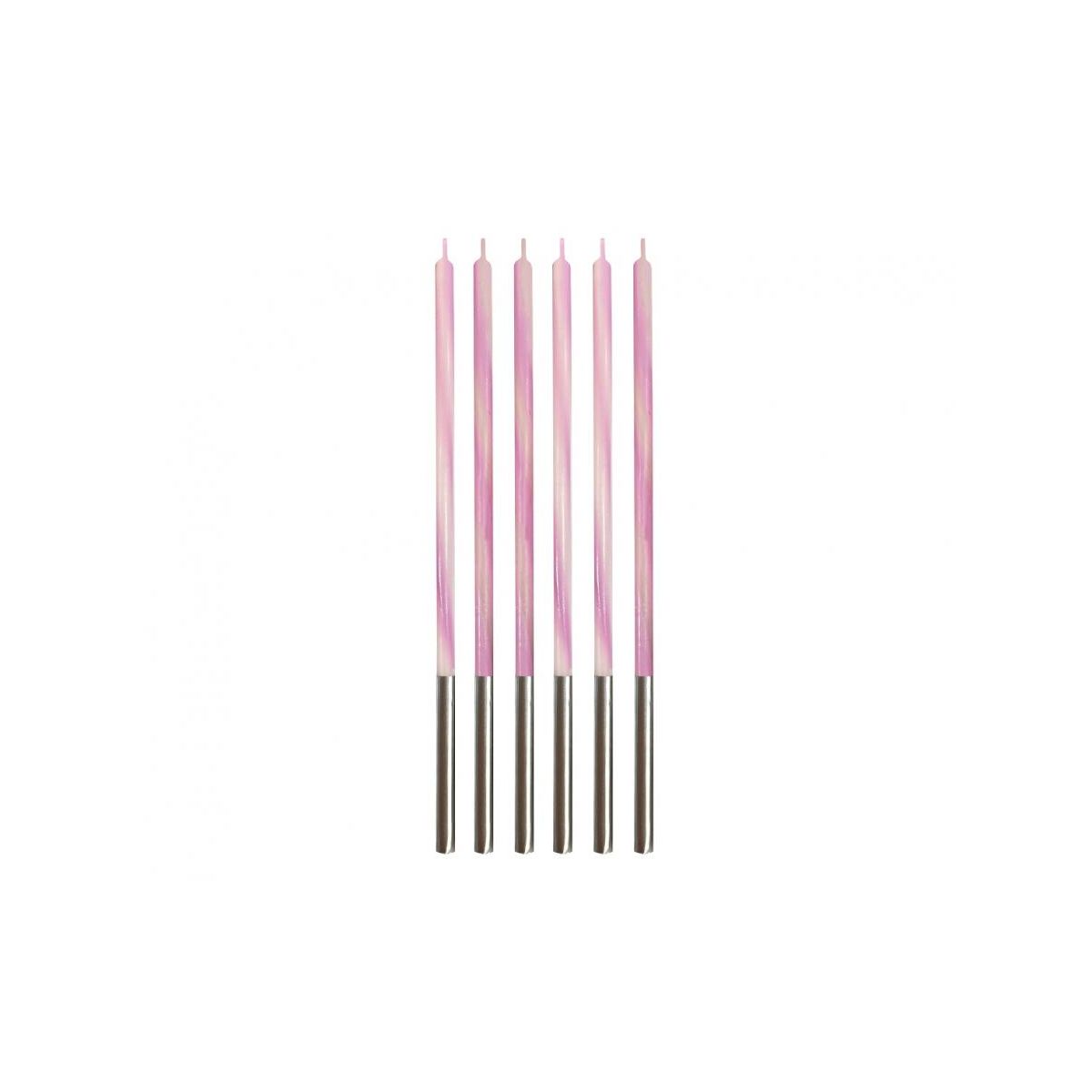 Świeczka urodzinowa Candy, różowe 4.5x4.5x150mm, 6 szt. Godan (7C-SUCR)