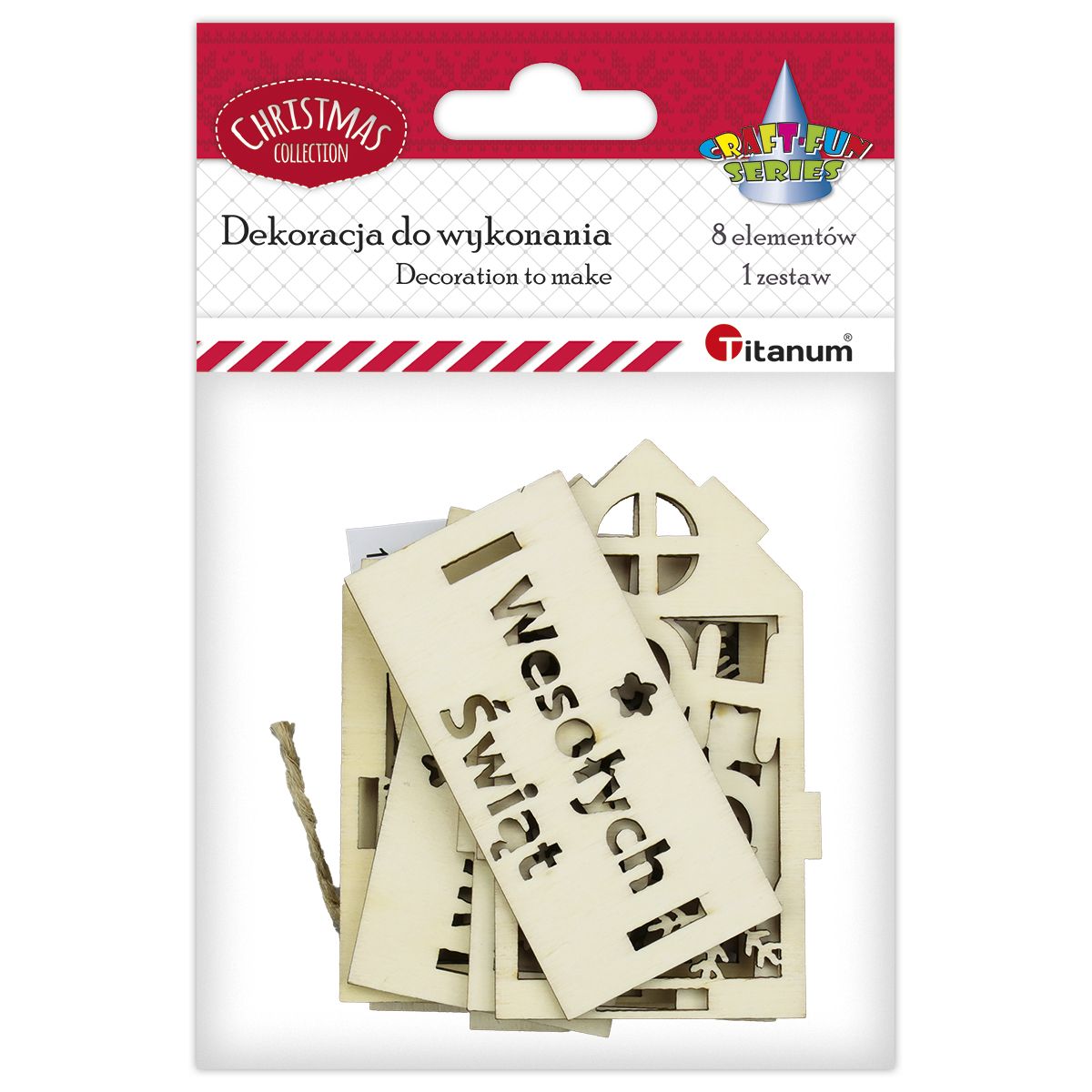 Ozdoba drewniana Craft-Fun Series do złożenia Przywieszka drewniana XMAS domek Titanum (DIY-XM(152))
