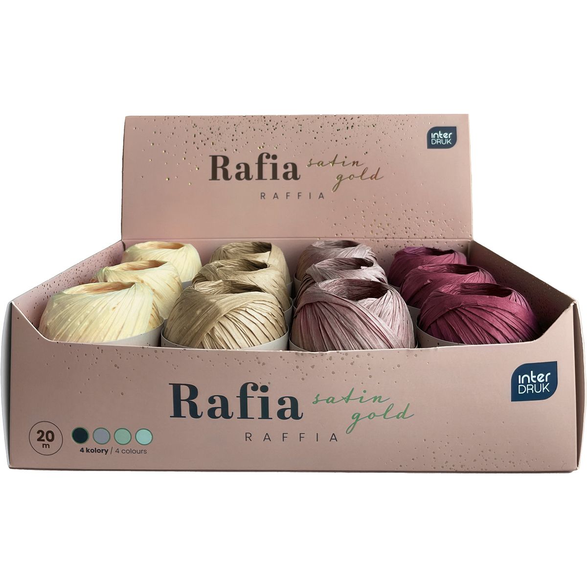 Rafia Interdruk satin gold na szpulce 5902277345547 mix 20m (20 m)