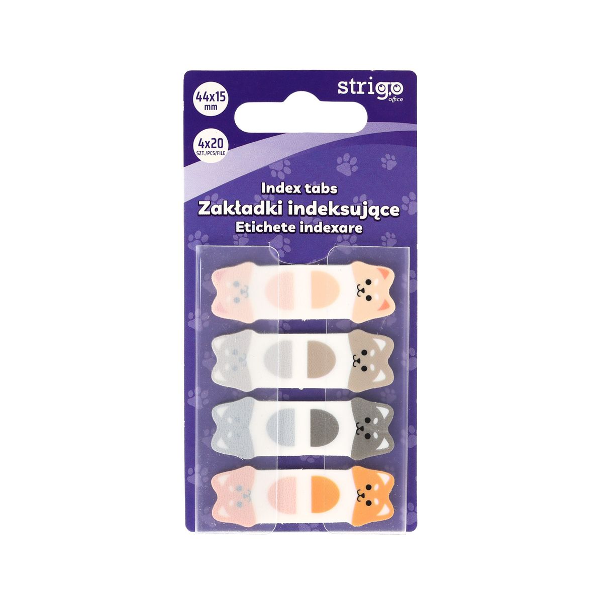 Zakładka indeksująca Strigo pieski 44x15mm x4bl 5905658810269 80k [mm:] 44x15 (SSN023)