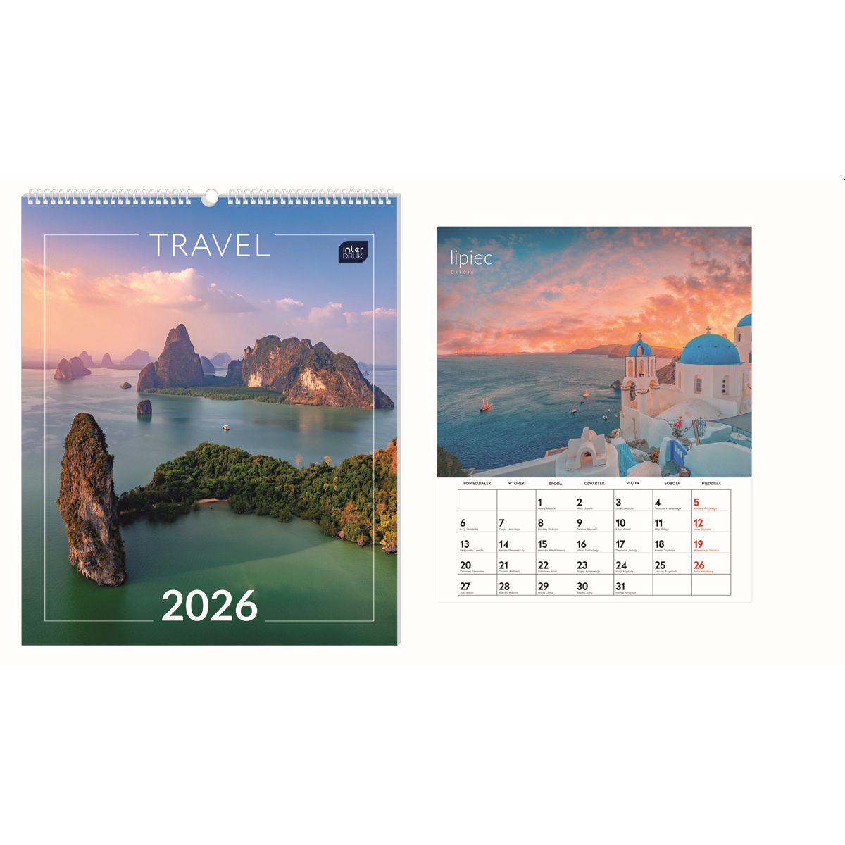 Kalendarz ścienny PLANER 335mm x 400mm Interdruk (TRAWEL)