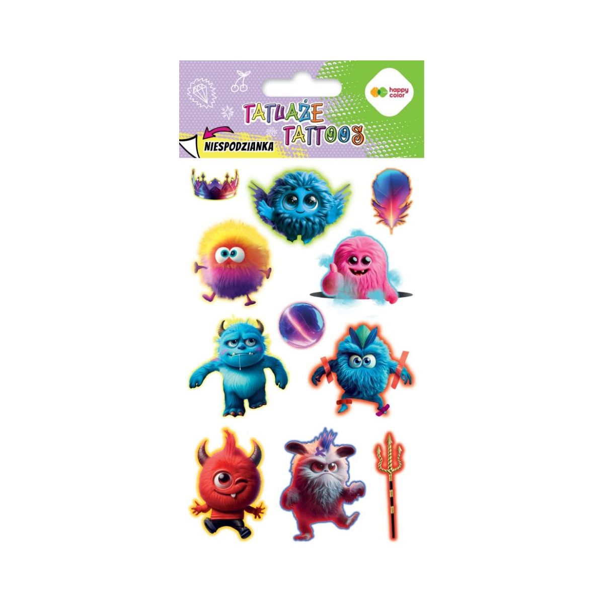 Tatuaż zmywalny Monsters Happy Color (HA 4261 1020-KP04)