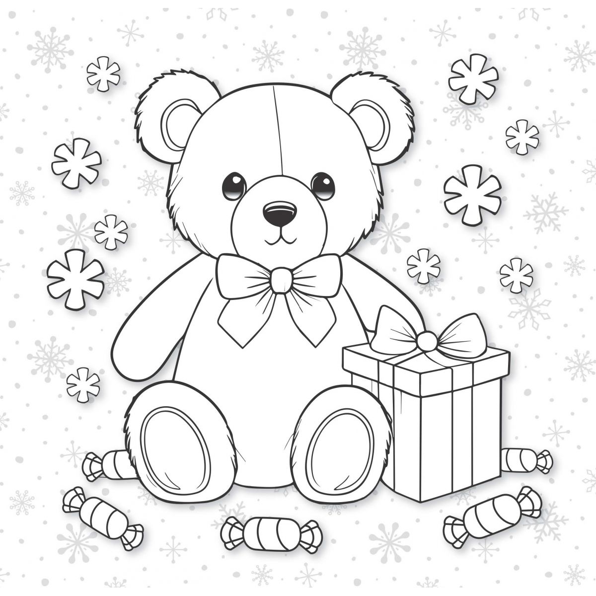 Kolorowanka Sypie śnieg 3D