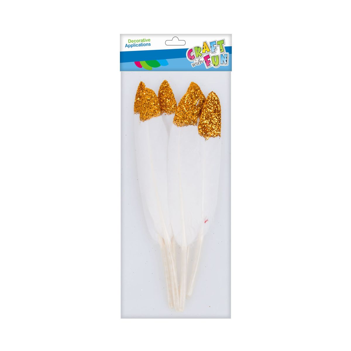 Piórka Craft with Fun Craft with fun biało-złoty 6 szt (463664)
