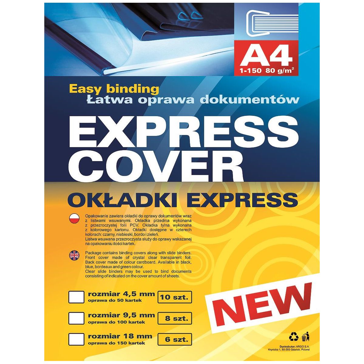 Zestaw do oprawy dokumentów express cover Argo (414953)