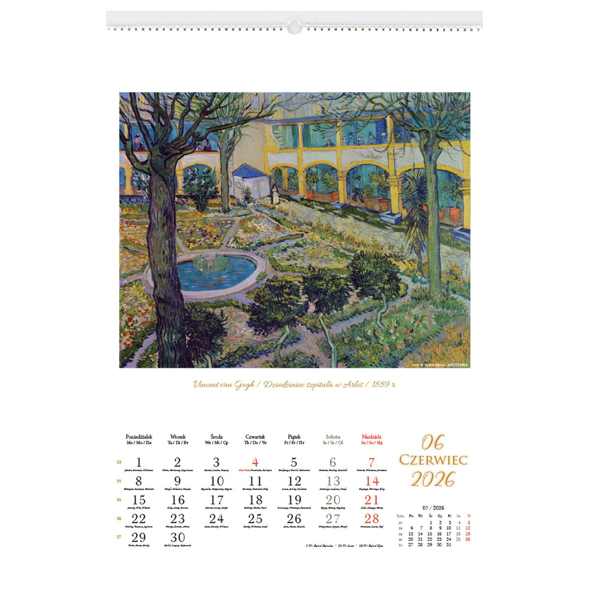 Kalendarz ścienny PODRÓŻE PO KONTYNENTACH 13-planszowe 2024 320mm x 470mm Lucrum (RW09)