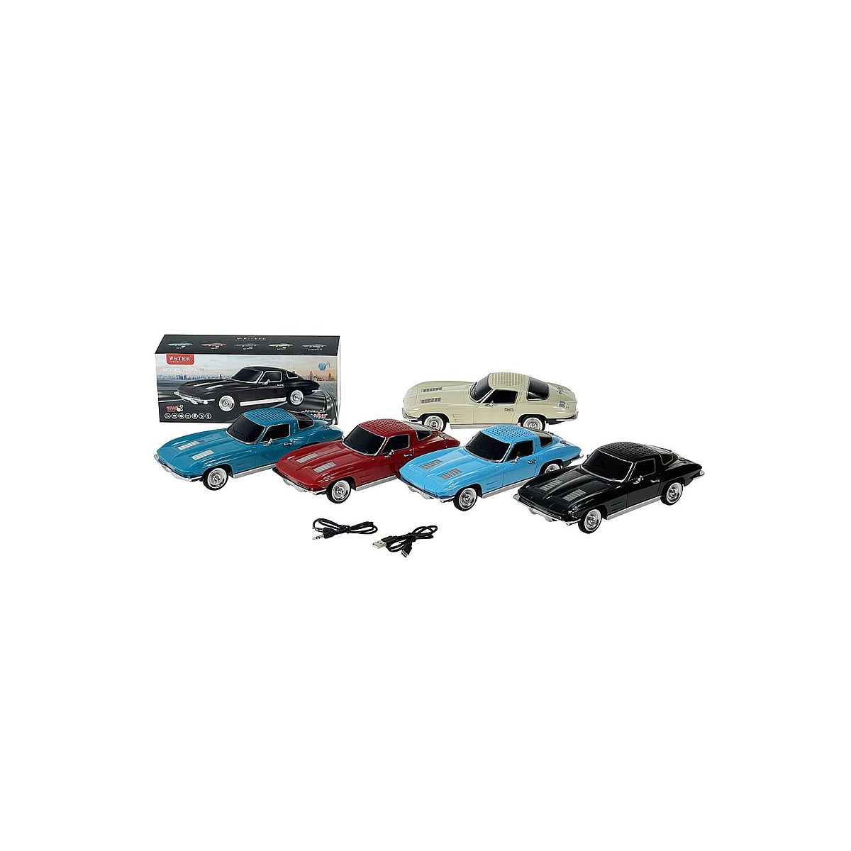 Głośnik Adar metalowy - auto 26x10cm, Bluetooth, z kablem USB, z radiem mix (609945)