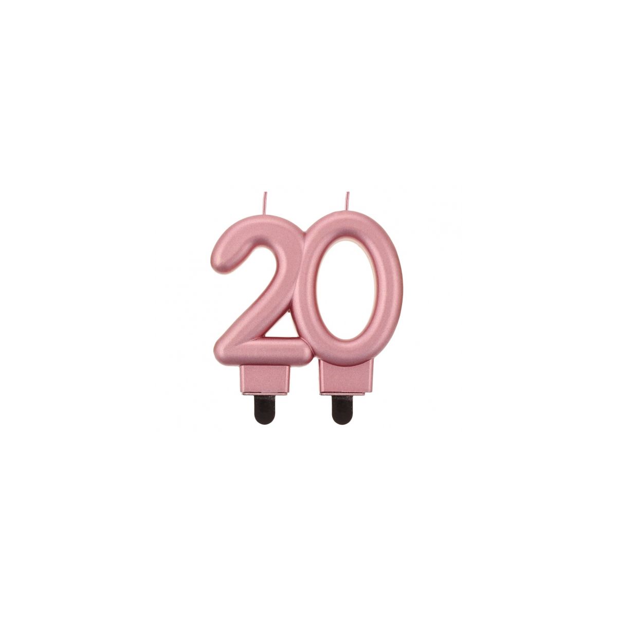 Świeczka urodzinowa nr 20 metalik różowo-złota 8cm Godan (PF-SCRZ20)
