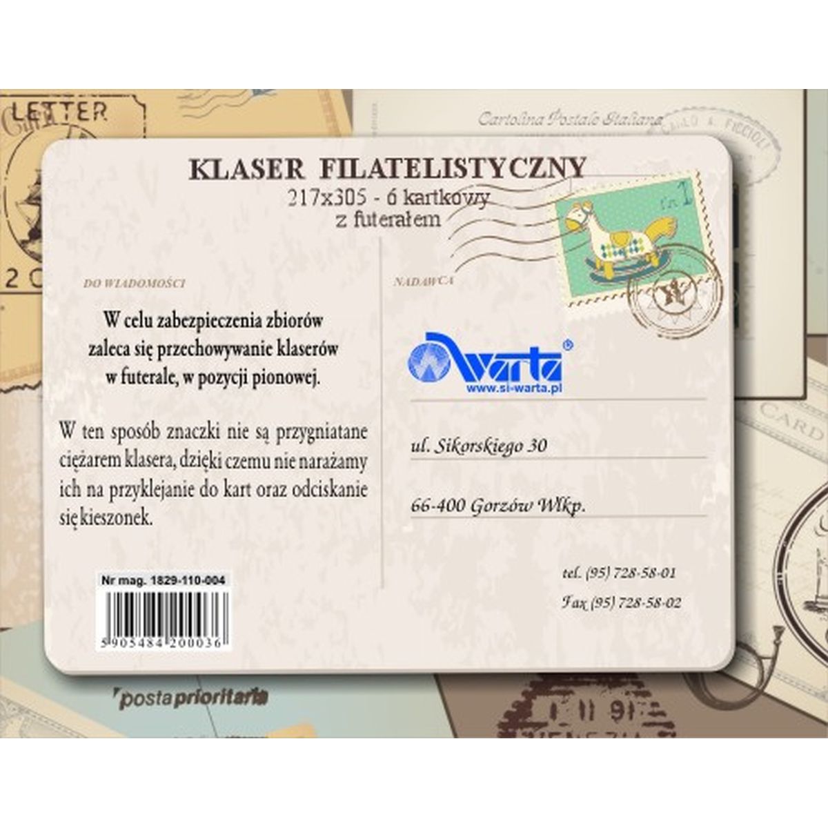 Klaser filatelistyczny [mm:] 215x305 Warta (1829-110-004)