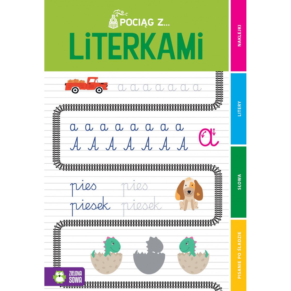 Książeczka edukacyjna Pociąg z literkami Zielona Sowa