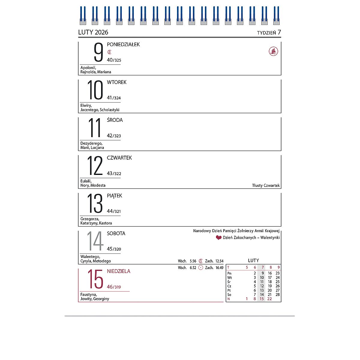 Kalendarz biurkowy (308046) k:510-83 MERKURY 152mm x 225mm Wydawnictwo Telegraph