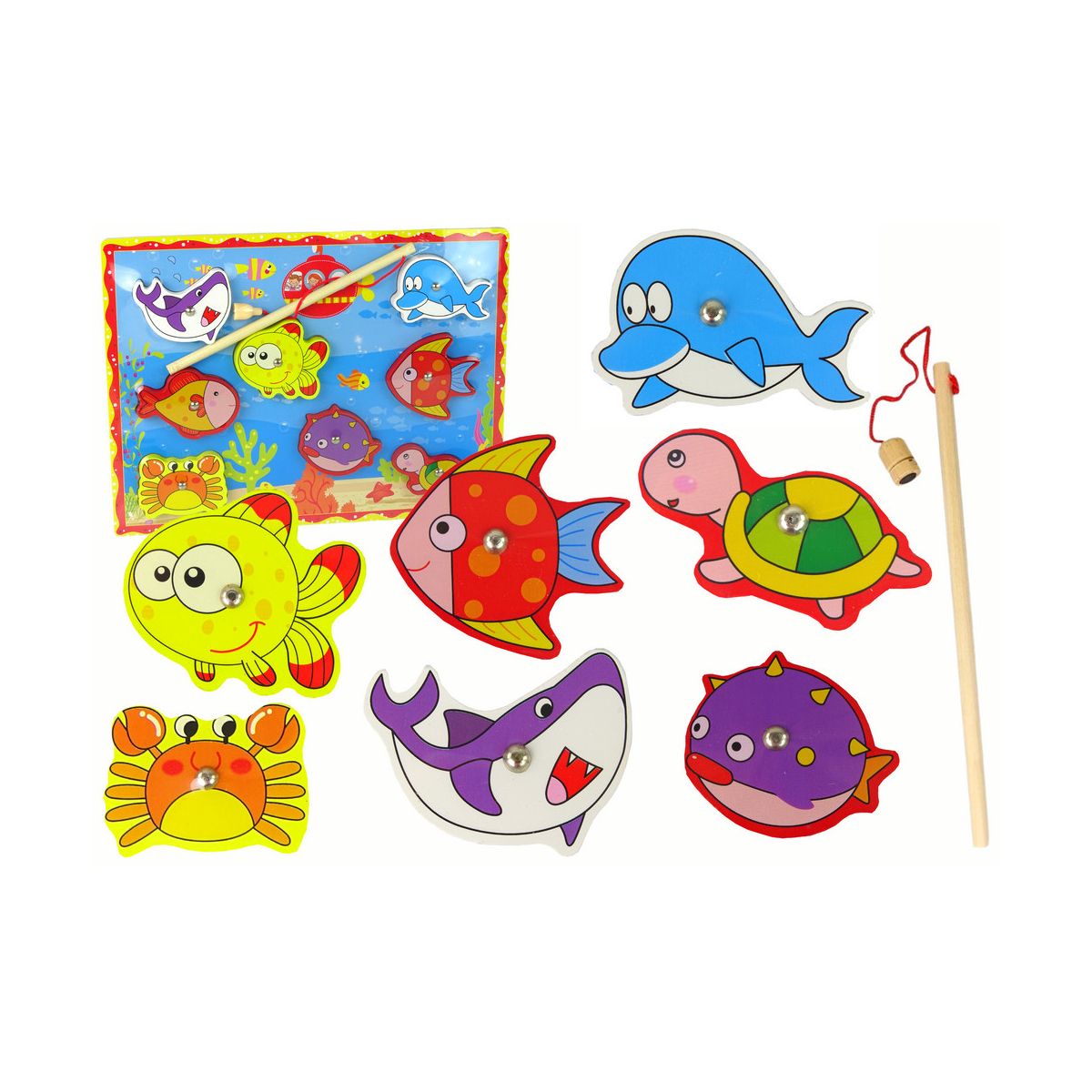 Gra zręcznościowa Drewniany Zestaw Do Łowienia Rybek Kolorowy Magnes Lean (15256)
