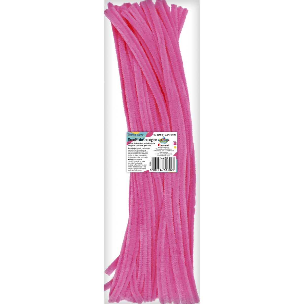 Drucik Craft-Fun Series kreatywny kolor: różowy mocny 300mm 50 szt Titanum (T3802)