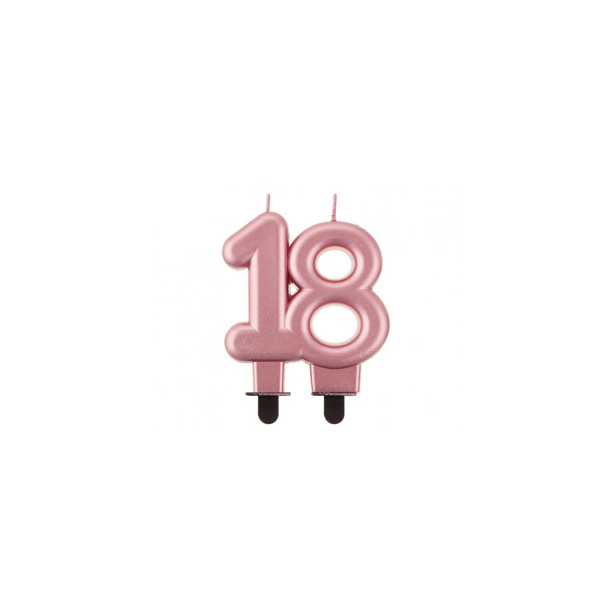 Świeczka urodzinowa cyfra 18, metal-róż, 8cm Godan (PF-SCRZ18)