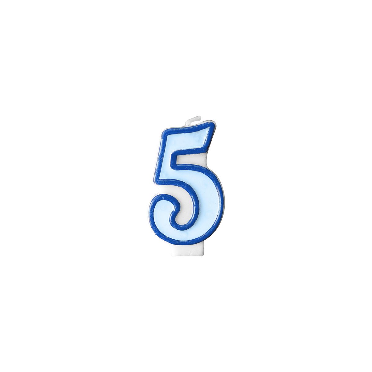 Świeczka urodzinowa Cyferka 5 w kolorze niebieskim 7 centymetrów Partydeco (SCU1-5-001)