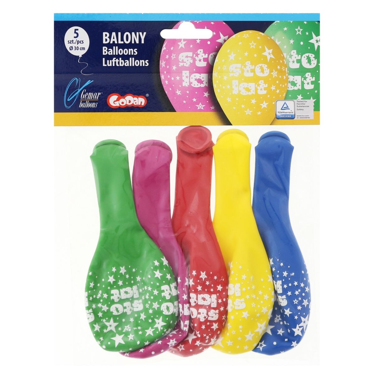 Balon gumowy Godan PREMIUM STO LAT 5 szt mix 300mm 12cal (GS110/PG01)