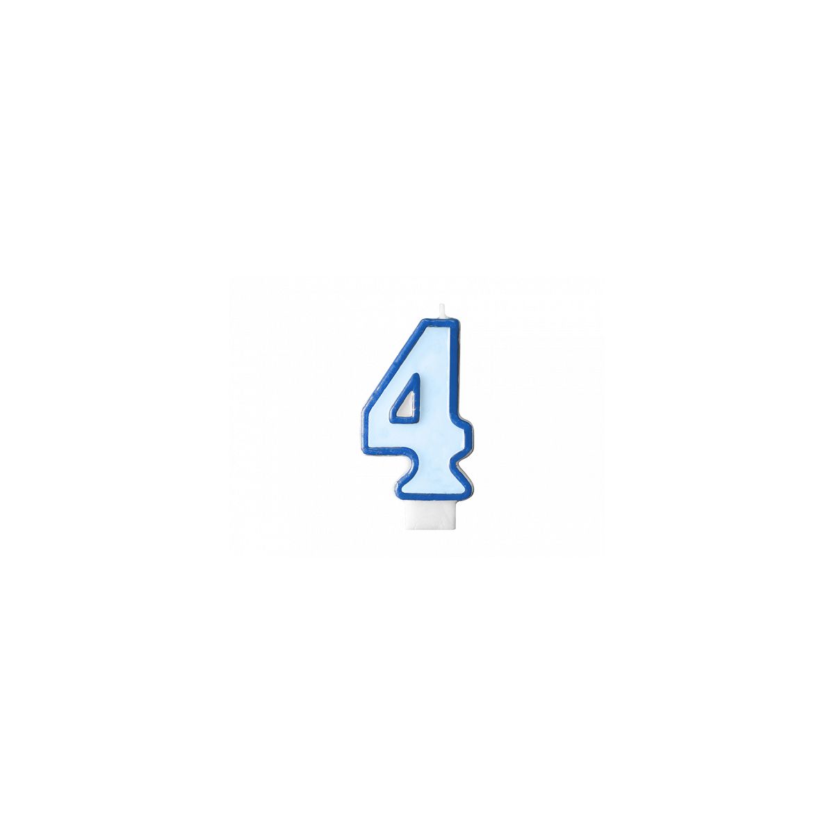 Świeczka urodzinowa Cyferka 4 w kolorze niebieskim 7 centymetrów Partydeco (SCU1-4-001)