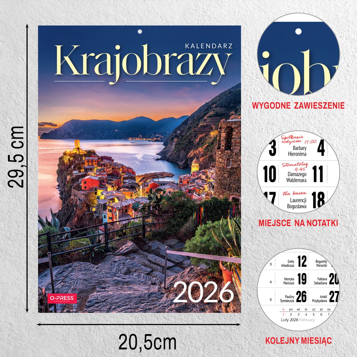 Kalendarz ścienny A4 KRAJOBRAZY A4 x 300mm Press (5904830713435)