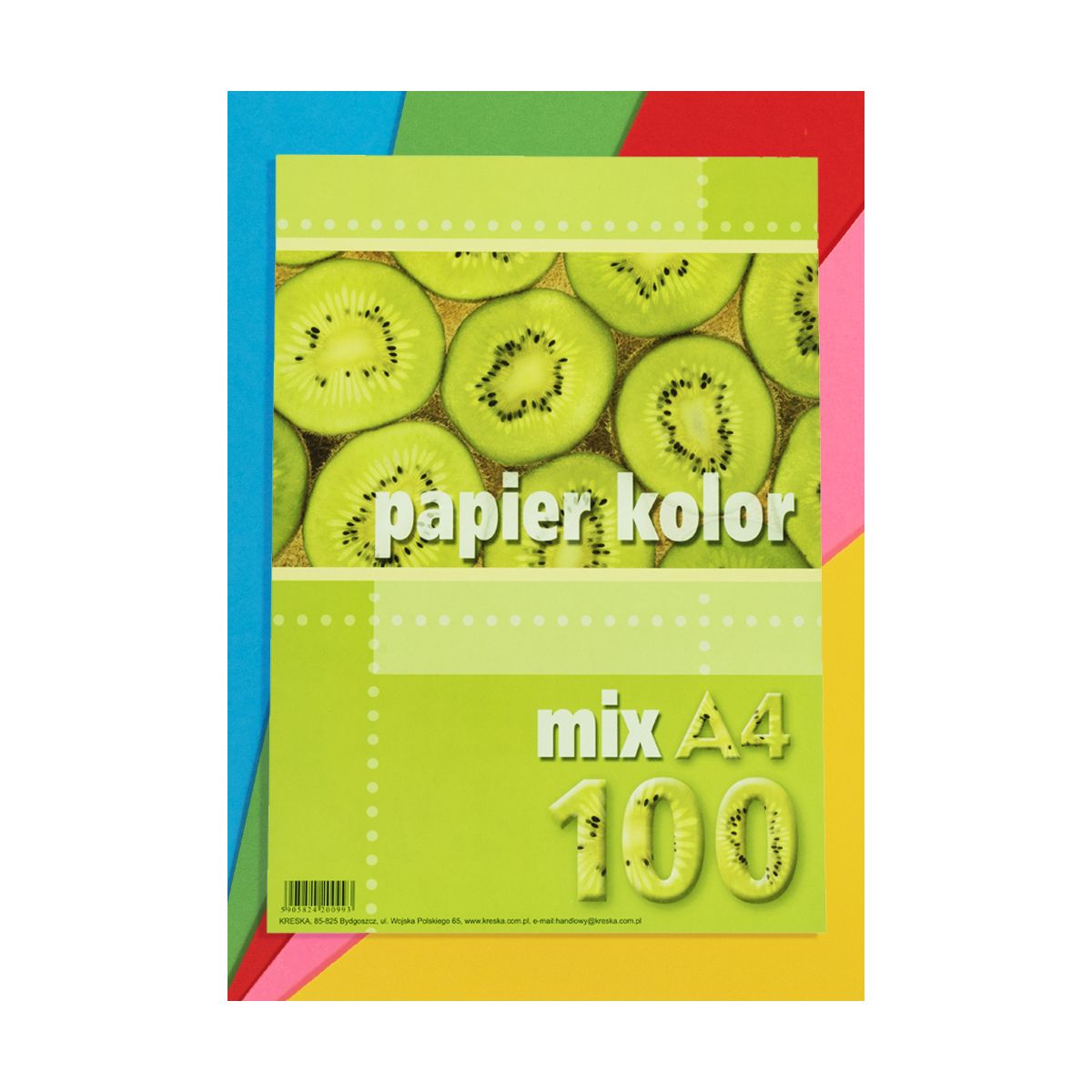 Papier kolorowy A4 mix 100k. 80g Kreska