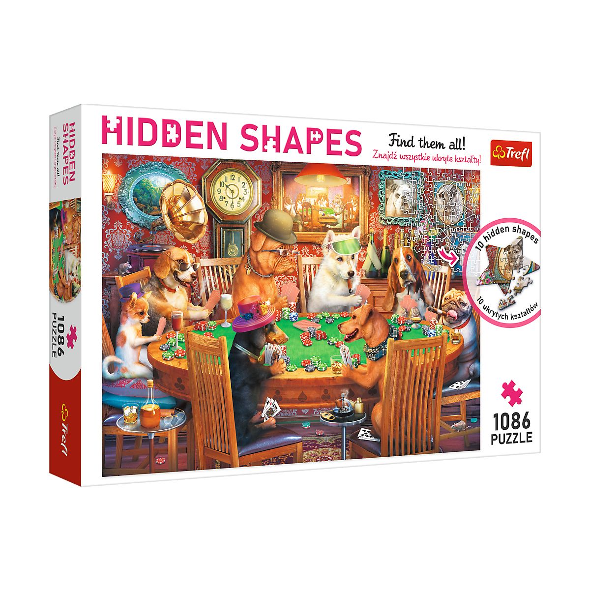 Puzzle Trefl Hidden Shapes, Wieczór gier 1086 el. (10749)