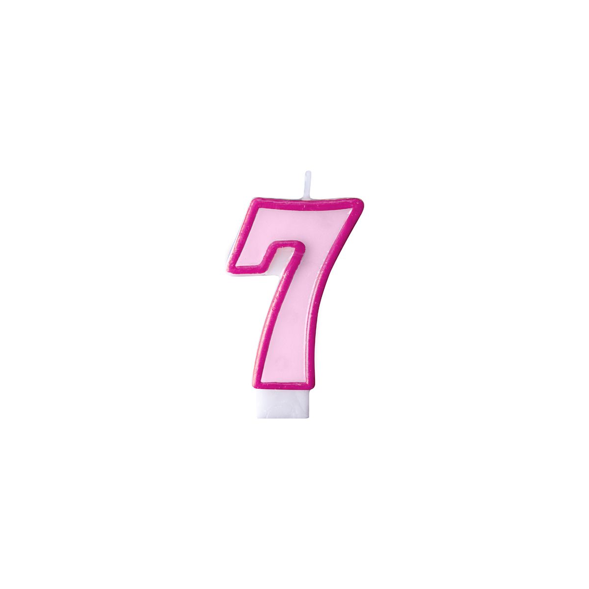 Świeczka urodzinowa Cyferka 7 w kolorze różowym 7 centymetrów Partydeco (SCU1-7-006)