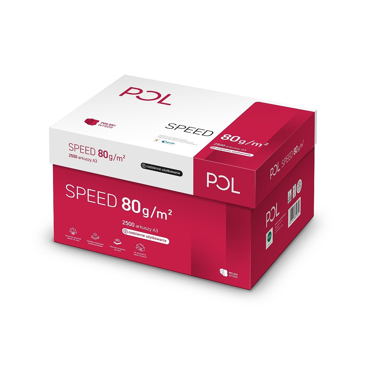 Papier ksero speed A3 biały 500k. 80g Pol