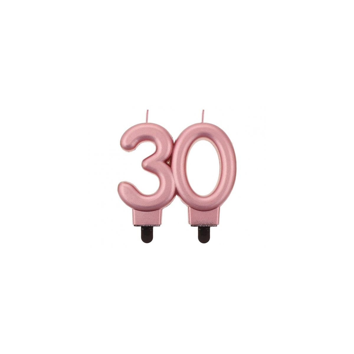 Świeczka urodzinowa nr 30 metalik różowo-złota 8cm Godan (PF-SCRZ30)