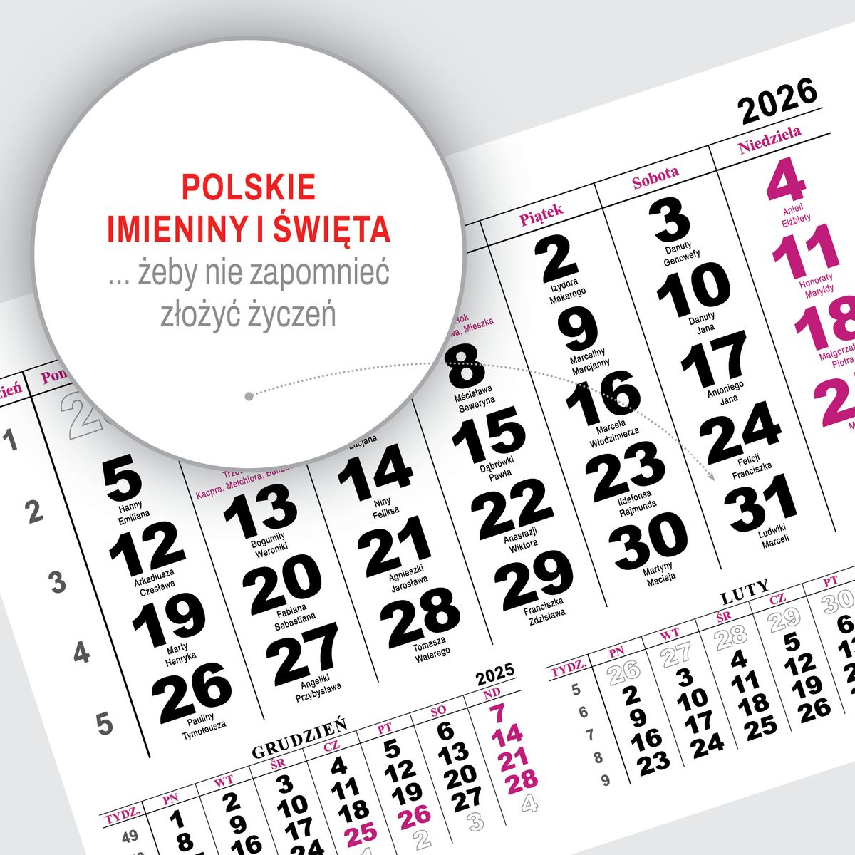 Kalendarz ścienny JEDNODZIELNY PIES A4 210mm x 295mm Press
