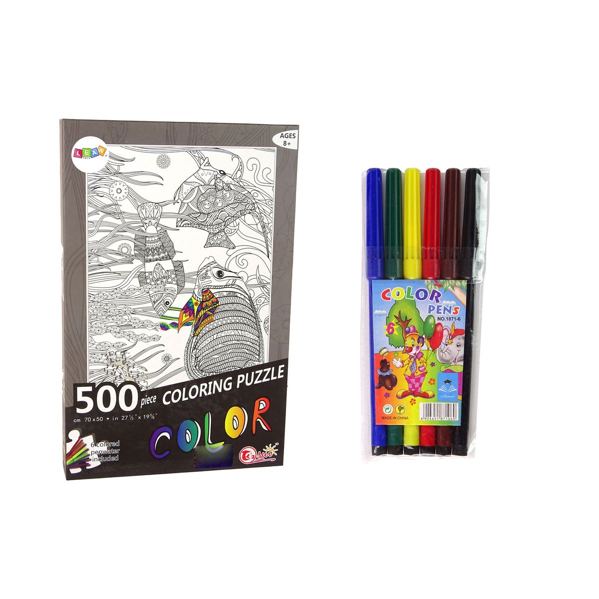 Puzzle Lean Do Kolorowania 500 Elementów Ryby Ocean 500 el. (14155)