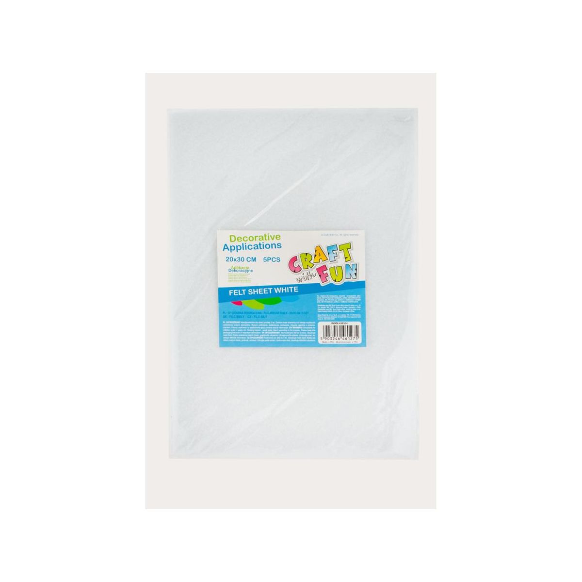 Ozdoba filcowa 20x30x5szt biały 20x30 Craft with Fun (439314)