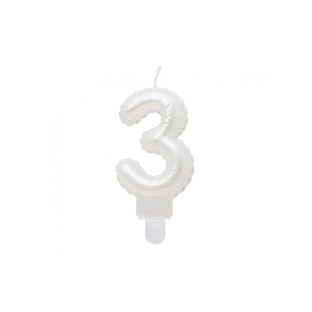 Świeczka urodzinowa cyferka 3, perłowa biała, 7 cm Godan (SF-PBI3)