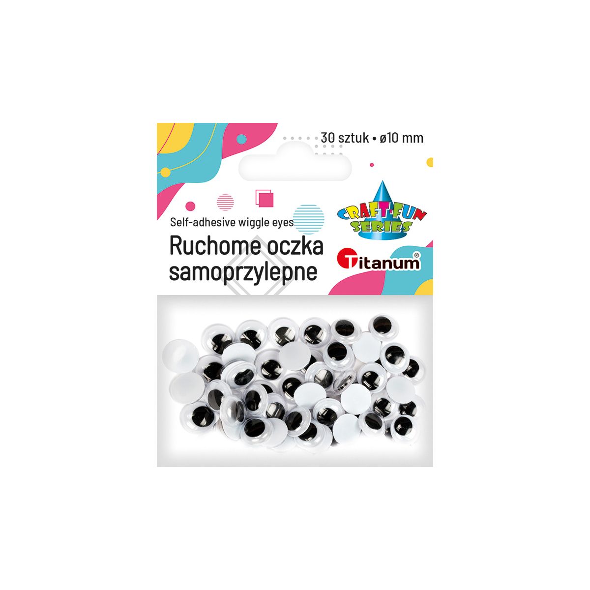 Oczy samoprzylepne Titanum Craft-Fun Series ruchome 10mm
