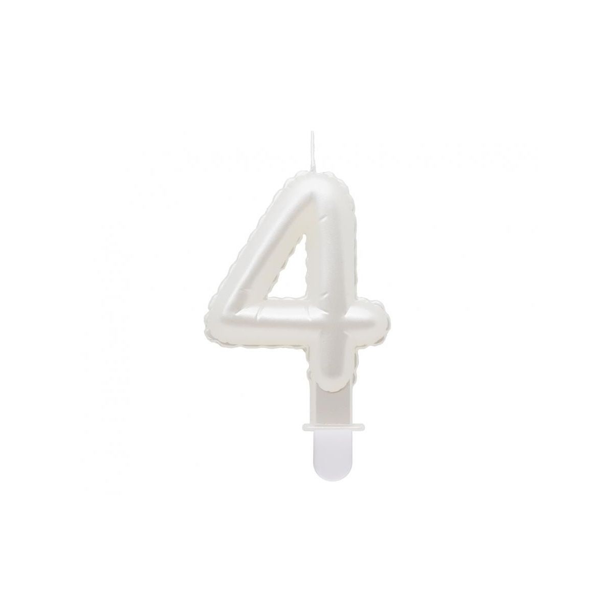 Świeczka urodzinowa cyferka 4, perłowa biała, 7 cm Godan (SF-PBI4)