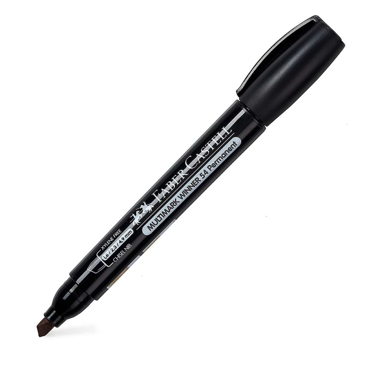 Marker permanentny Faber Castell czarny ścięta końcówka (157999)