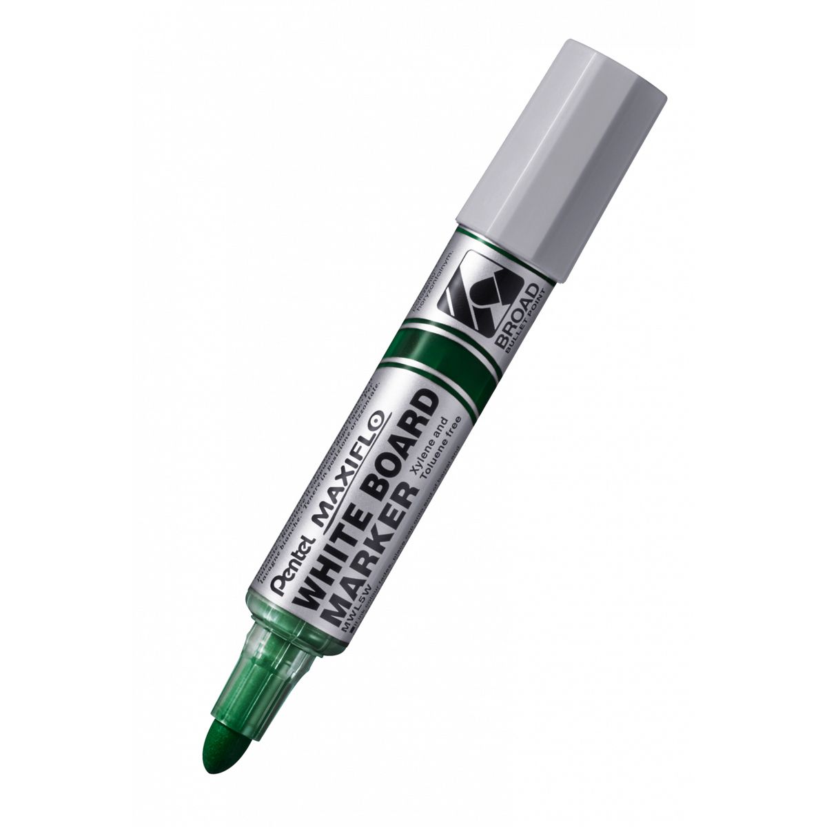 Marker suchościeralny Pentel, zielone 3-3,3mm okrągła końcówka (MWL5W-DX)