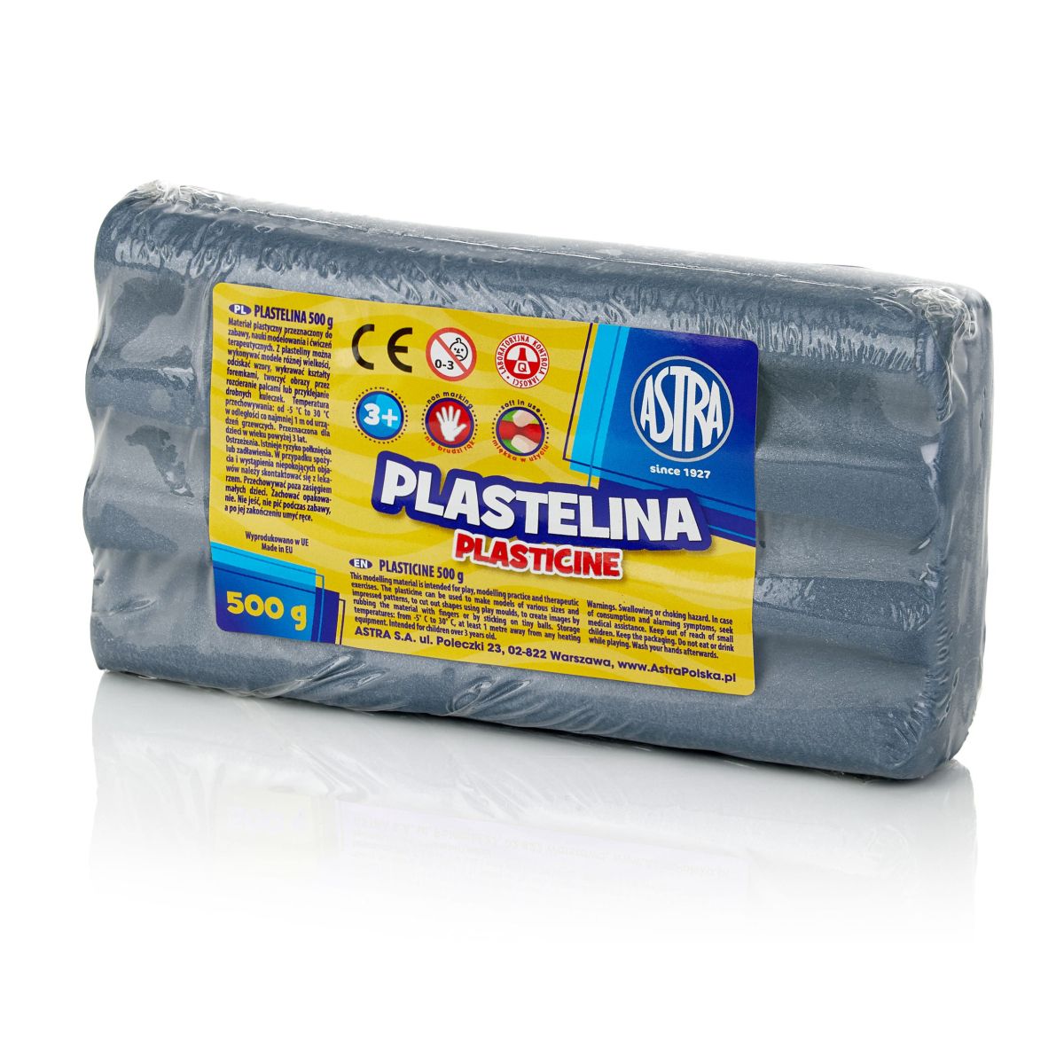 Plastelina Astra 1 kol. srebrna 500g