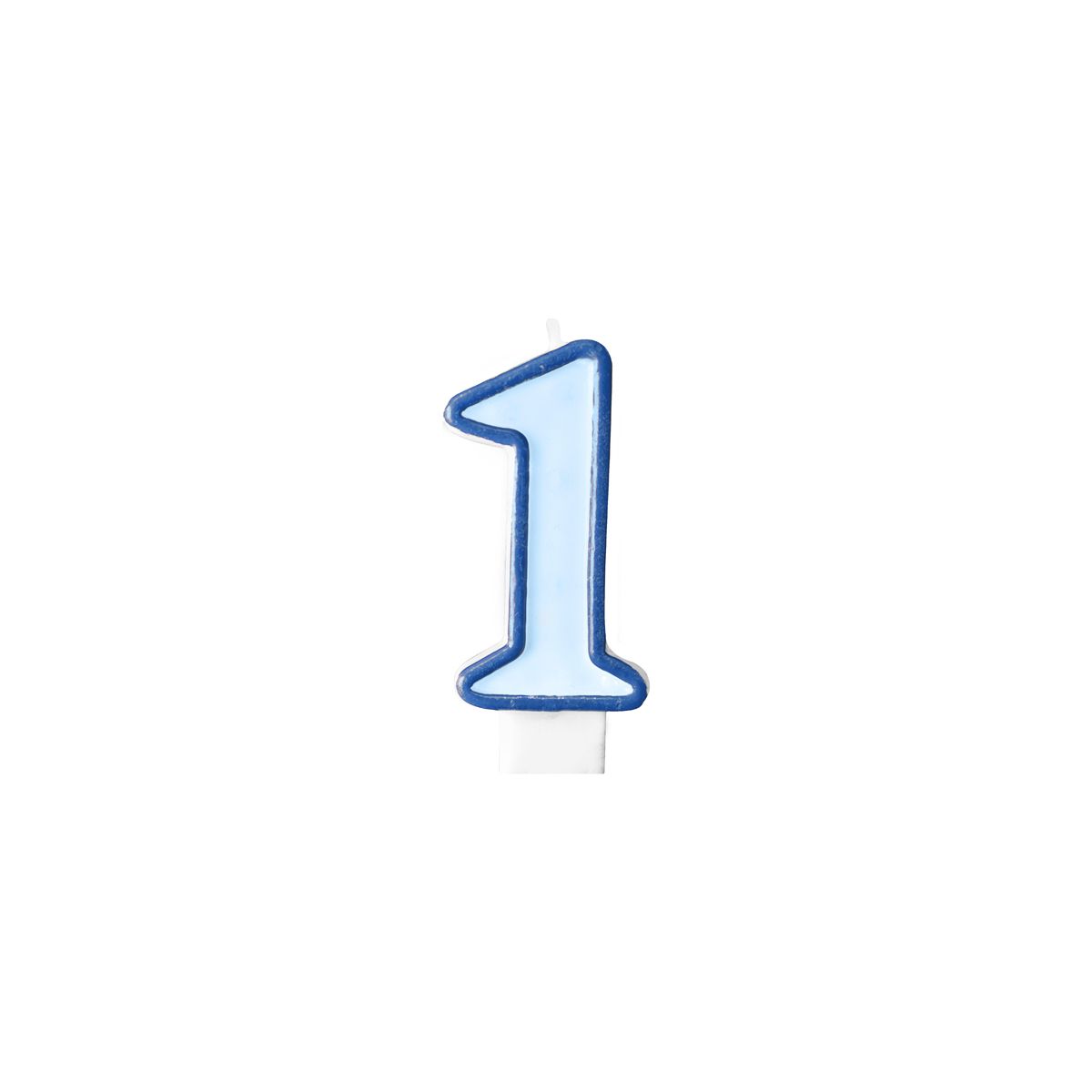 Świeczka urodzinowa Cyferka 1 w kolorze niebieskim 7 centymetrów Partydeco (SCU1-1-001)